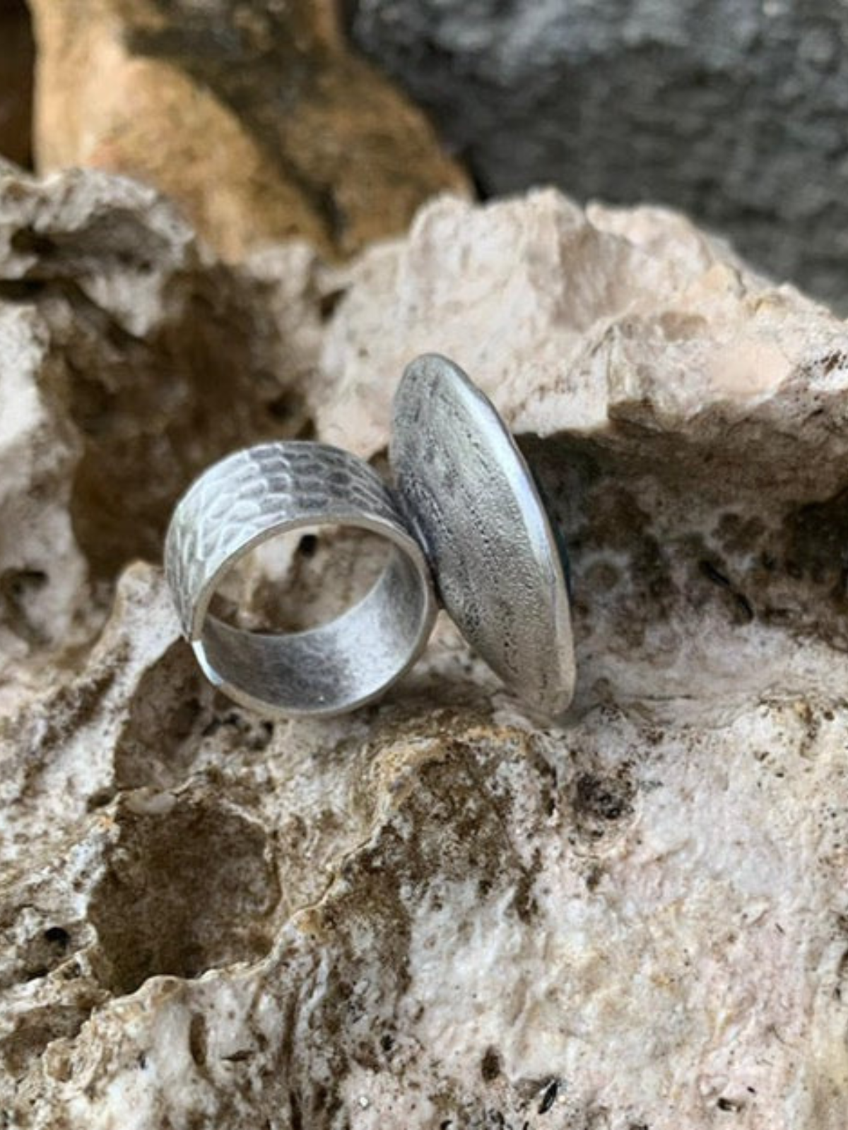 Zamak Ring- Silver Plated with crystal turquoise stone Adjustable