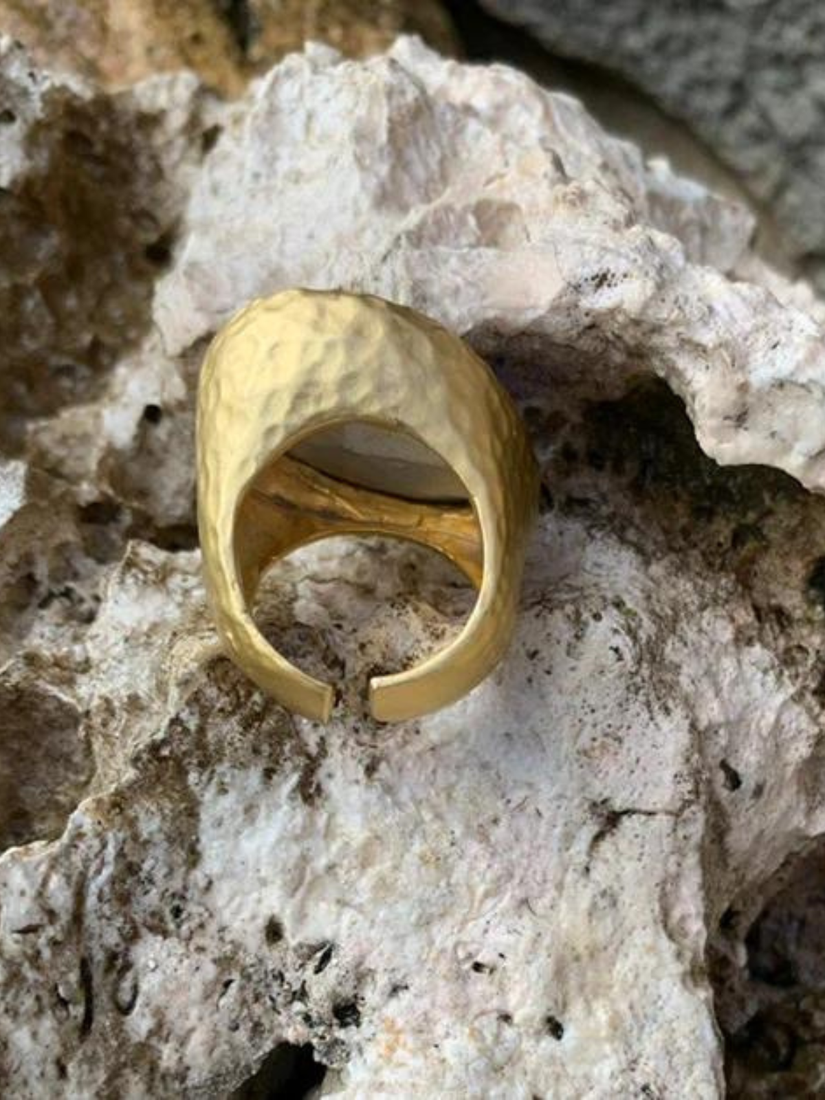 Ring - 24k gold plated with crystal stone Size 8