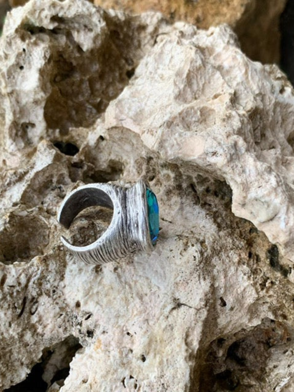 Ring - Silver Plated with crystal stone Size 6