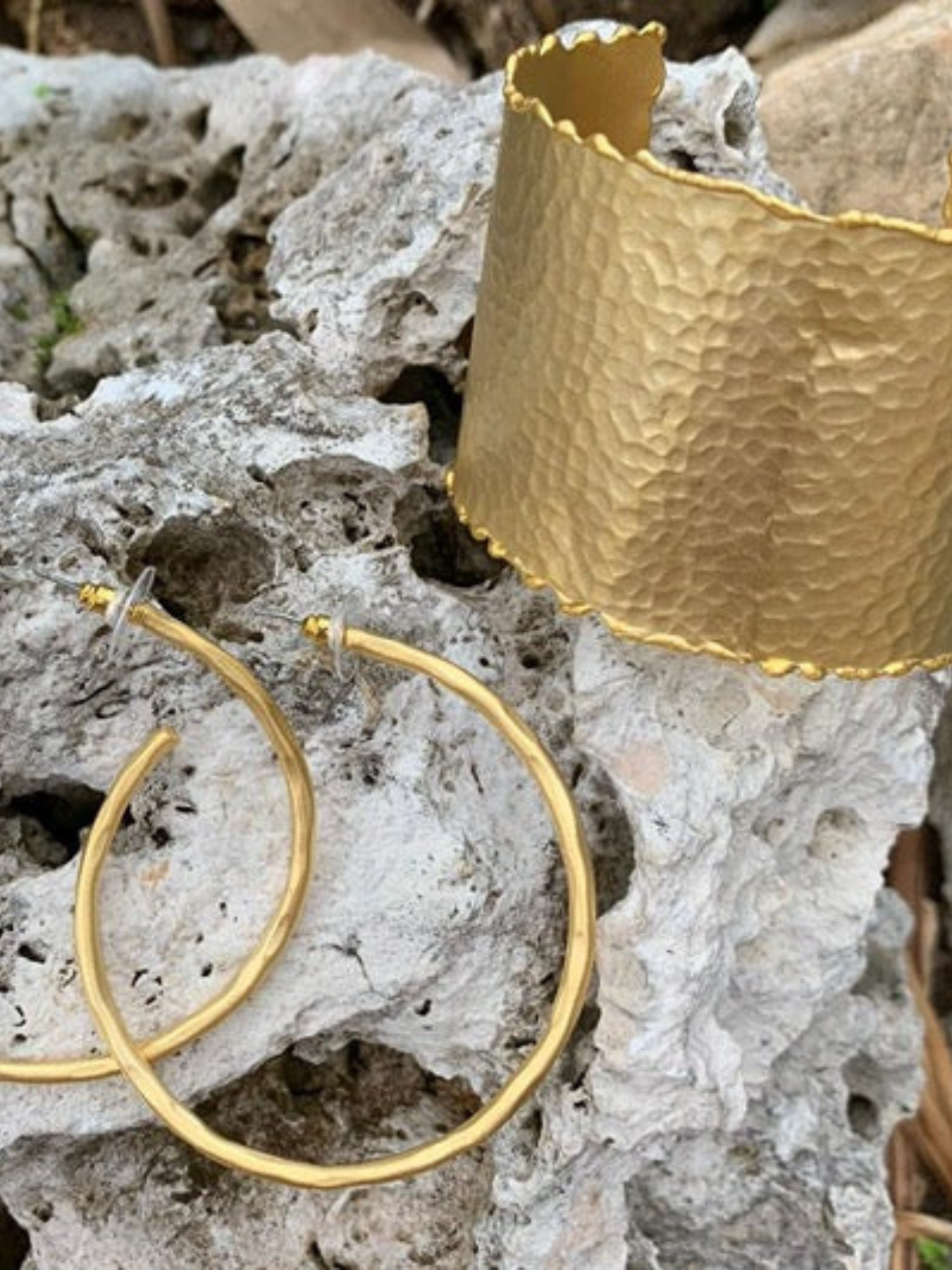 Matte Gold Plated Hoops
