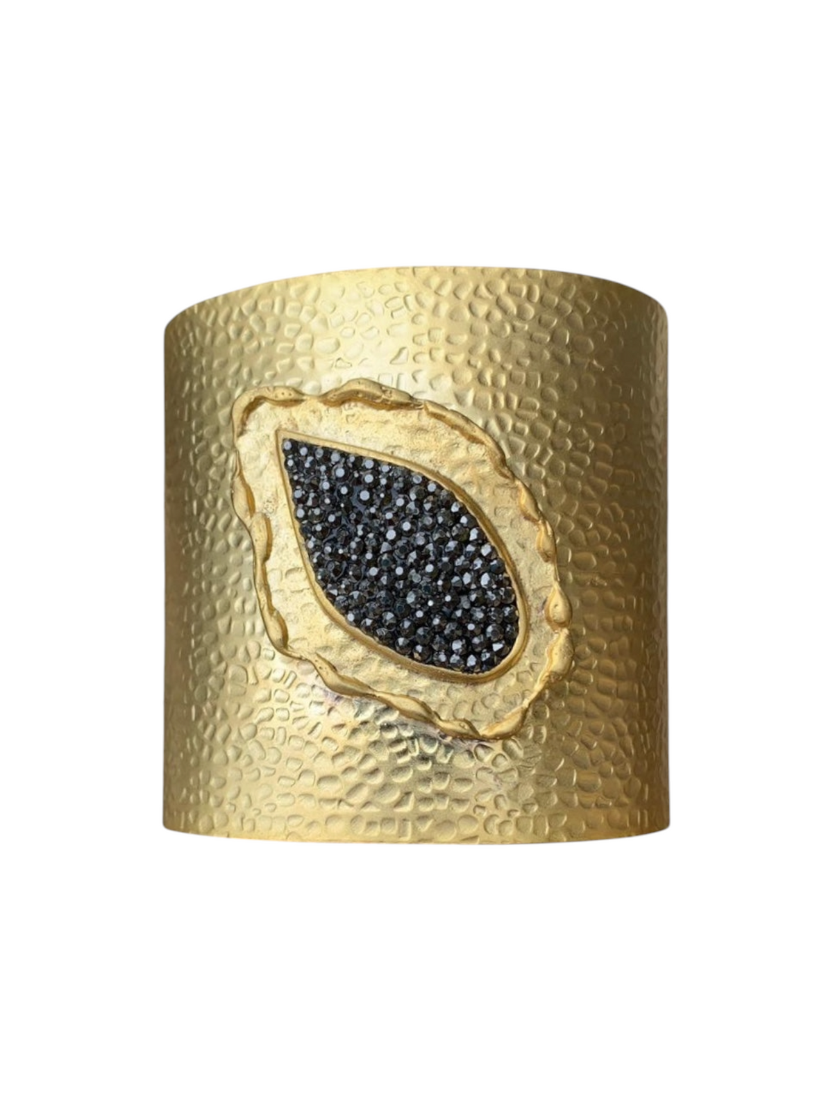 Bracelet - gold plated with black crystal stone