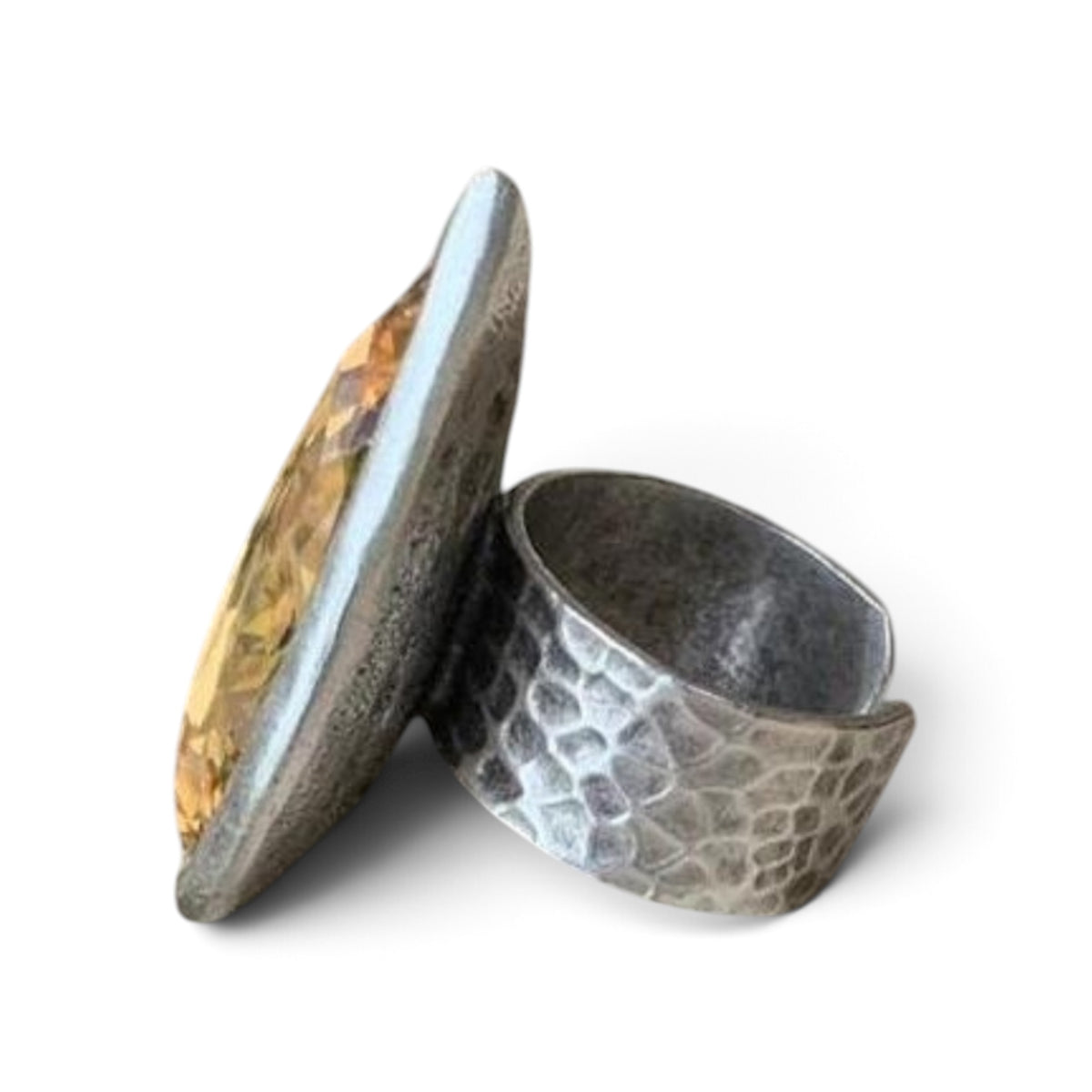 Ring - Adjustable Silver Plate with crystal stone