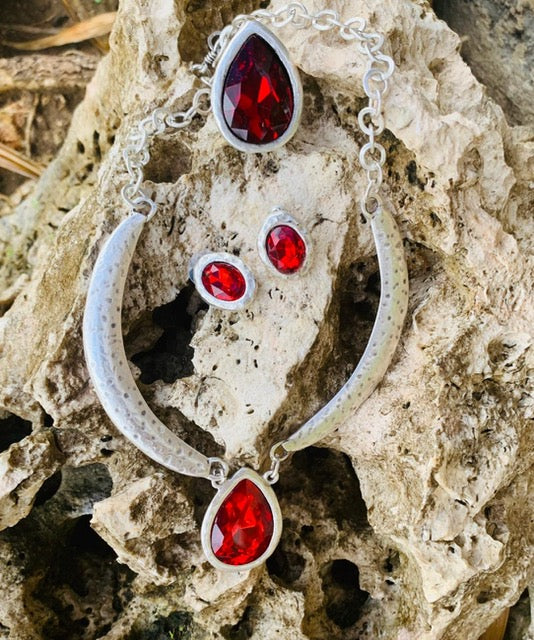 Silver Plated Teardrop Zamak Stud Earings