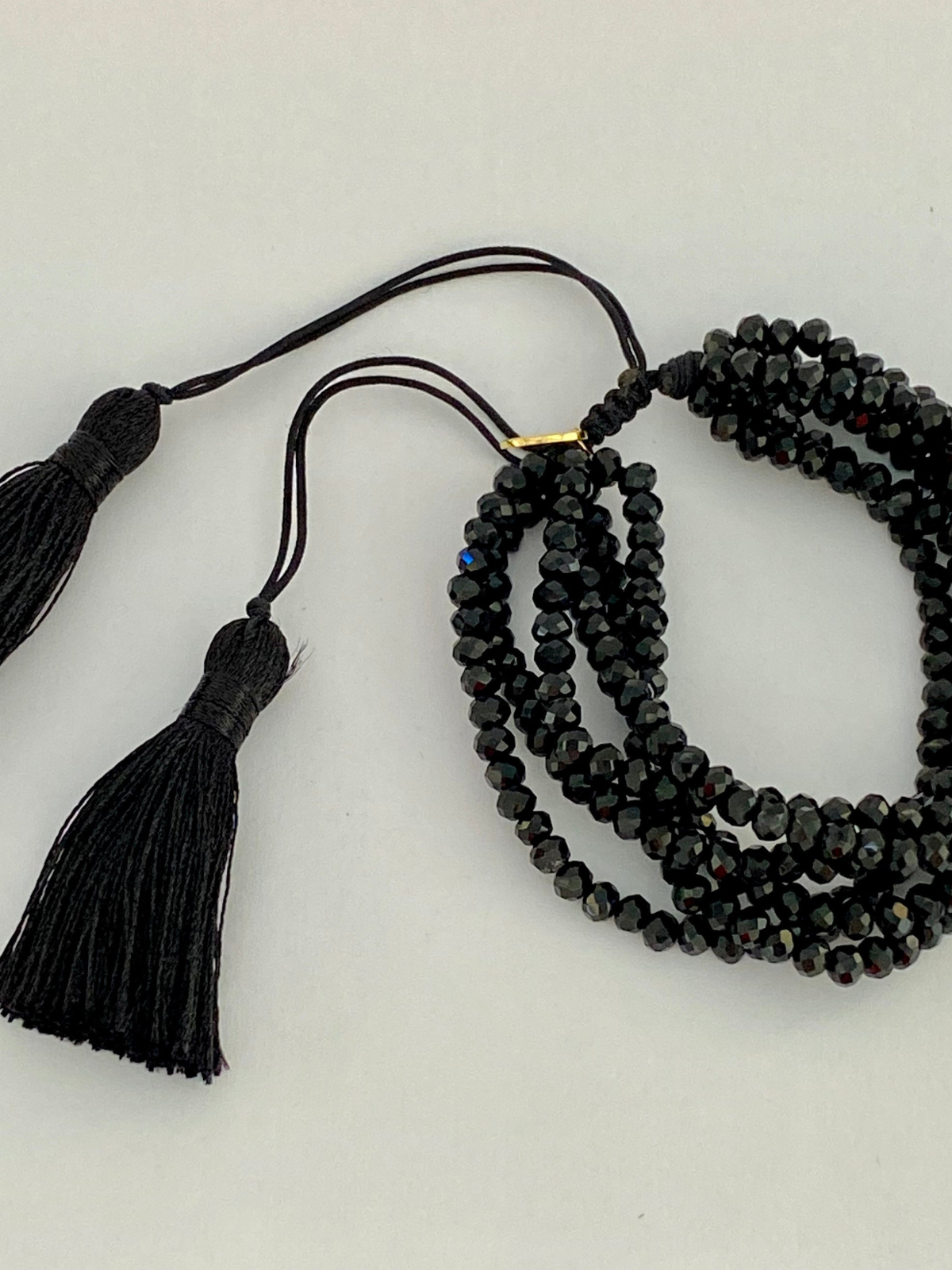 Adjustable black cord bracelet