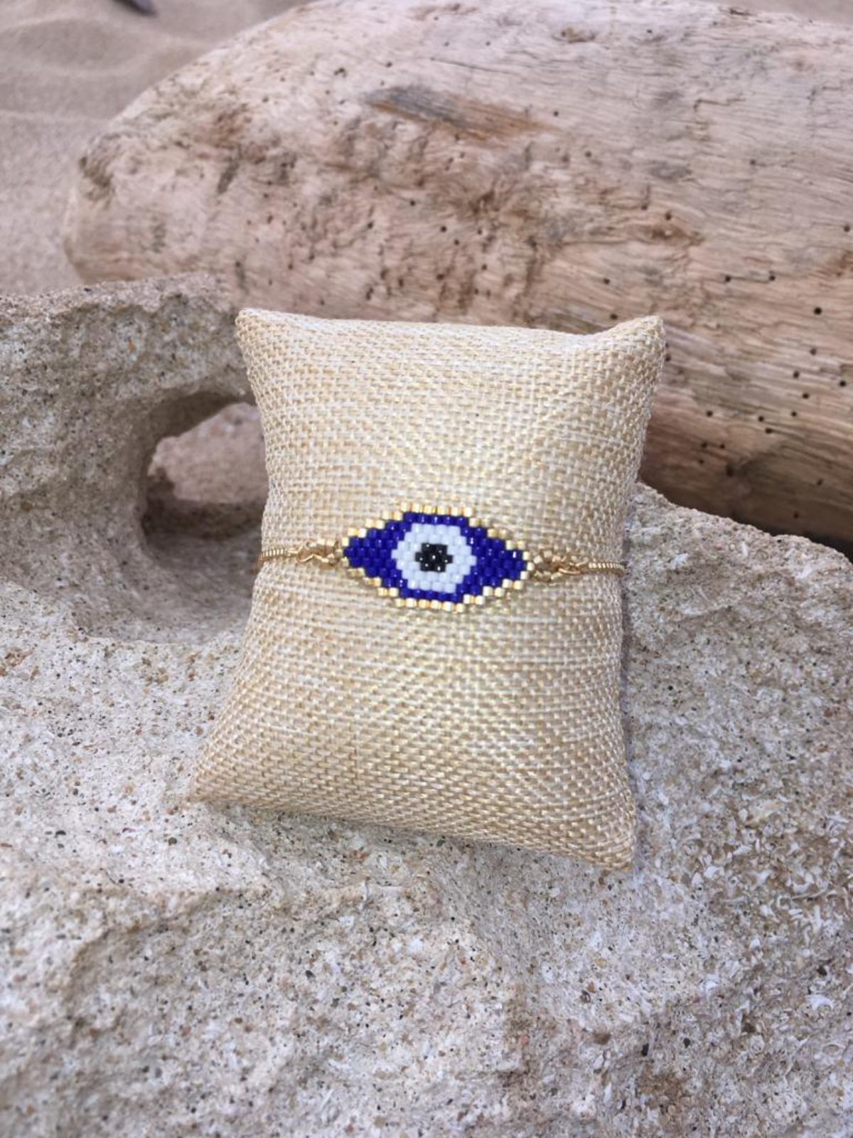 Bracelet - Adjustable blue evil eye bracelet