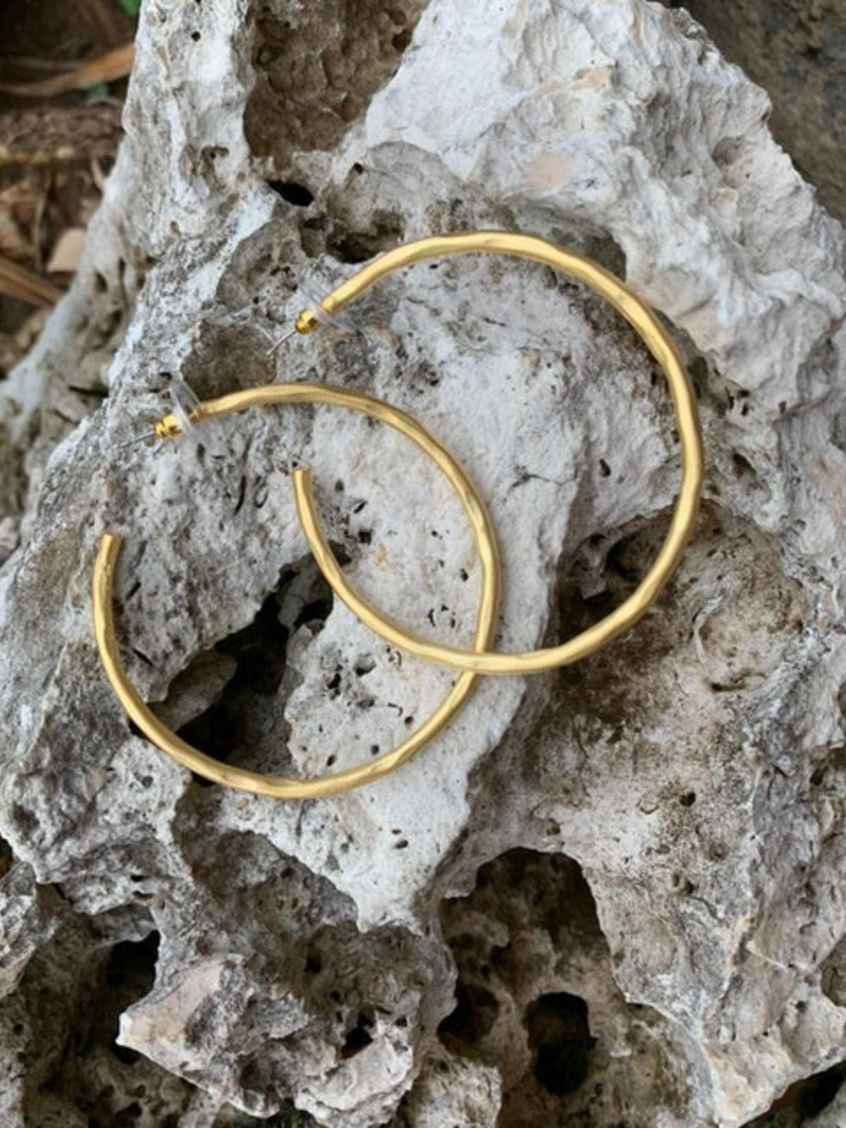 Matte Gold Plated Hoops