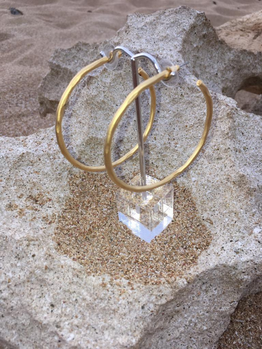 Matte Gold Plated Hoops